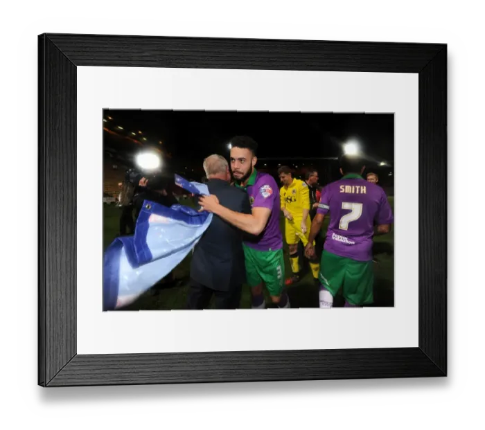 Framed Print : Bradford City vs. Bristol City: Derrick Williams and Steve Lansdown Celebrate Promotion to Sky Bet Championship