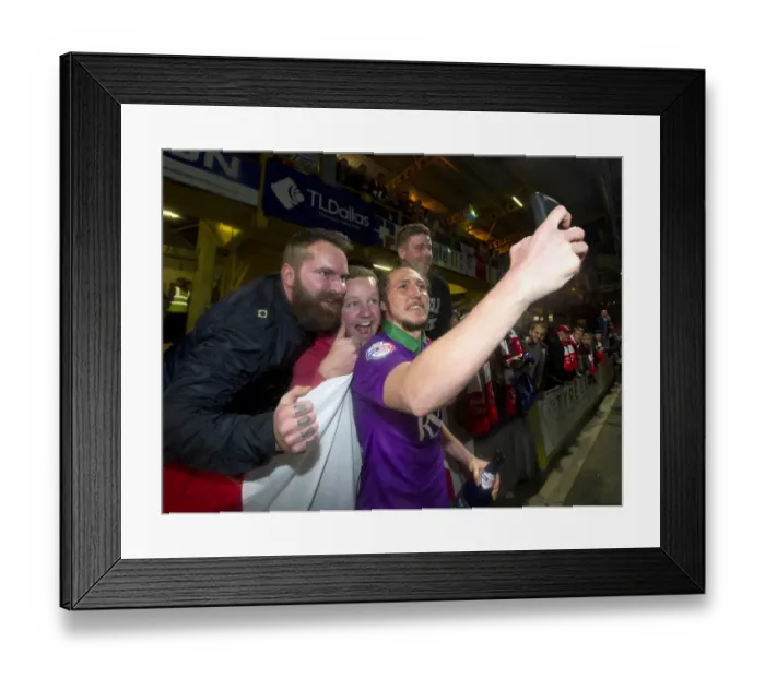 Framed Print : Epic Selfie: Luke Ayling and Fans Unite in Promotion Battle at Bradford City vs. Bristol City Framed Print : Epic Selfie: Luke Ayling and Fans Unite in Promotion Battle at Bradford City vs. Bristol City