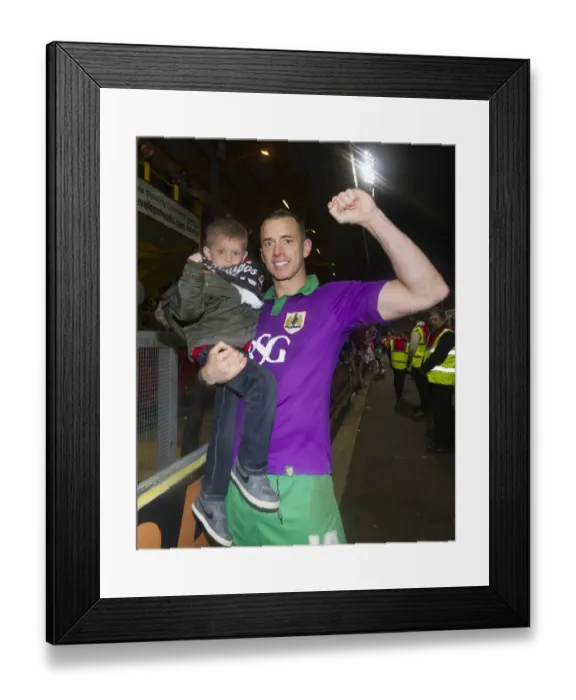 Framed Print : Aaron Wilbraham's Promotion Celebration with Young Fan: Bradford City 0-6 Bristol City Framed Print : Aaron Wilbraham's Promotion Celebration with Young Fan: Bradford City 0-6 Bristol City