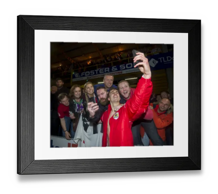 Framed Print : Bradford City vs. Bristol City: Joe Bryan's Selfie with Fans (Promotion Battle) Framed Print : Bradford City vs. Bristol City: Joe Bryan's Selfie with Fans (Promotion Battle)