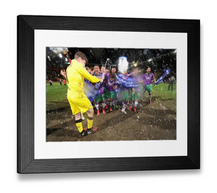 Framed Print : Bristol City's Promotion Party: Frank Fielding Celebrates with Champagne after 0-6 Win over Bradford City Framed Print : Bristol City's Promotion Party: Frank Fielding Celebrates with Champagne after 0-6 Win over Bradford City