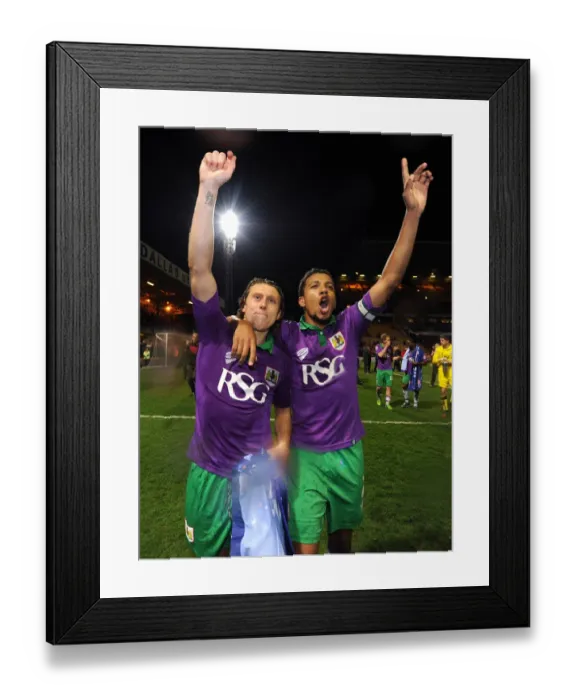 Framed Print : Bradford City vs. Bristol City: Luke Freeman and Korey Smith Celebrate Promotion to Sky Bet Championship after 0-6 Win Framed Print : Bradford City vs. Bristol City: Luke Freeman and Korey Smith Celebrate Promotion to Sky Bet Championship after 0-6 Win