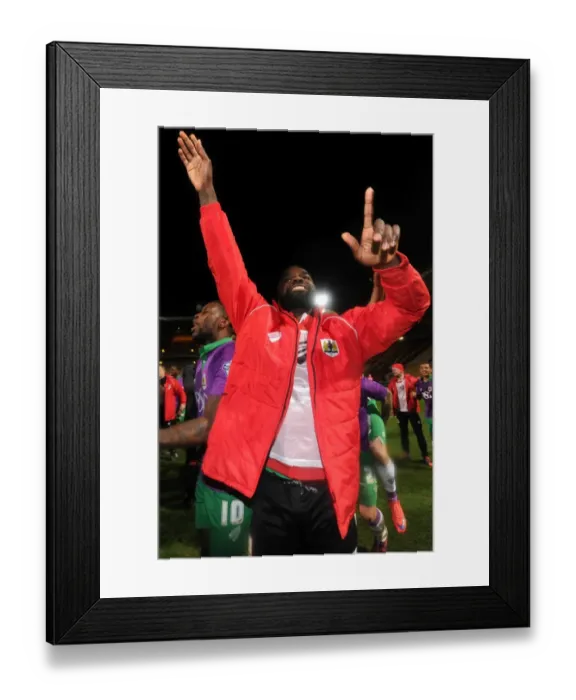 Framed Print : Bristol City's Promotion Celebration: Frank Fielding's Champagne Spray after Historic 0-6 Win Framed Print : Bristol City's Promotion Celebration: Frank Fielding's Champagne Spray after Historic 0-6 Win