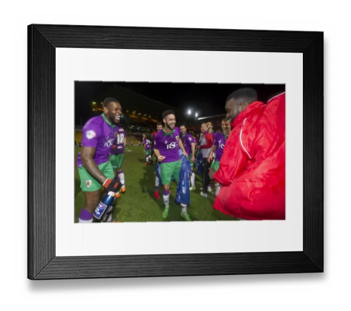 Framed Print : Bradford City vs. Bristol City: Jay Emmanuel-Thomas, Derrick Williams, and Karleigh Osborne Celebrate Promotion to Sky Bet Championship after 0-6 Win Framed Print : Bradford City vs. Bristol City: Jay Emmanuel-Thomas, Derrick Williams, and Karleigh Osborne Celebrate Promotion to Sky Bet Championship after 0-6 Win