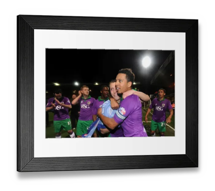 Framed Print : Bristol City Celebrates Promotion to Sky Bet Championship after 0-6 Win over Bradford City Framed Print : Bristol City Celebrates Promotion to Sky Bet Championship after 0-6 Win over Bradford City