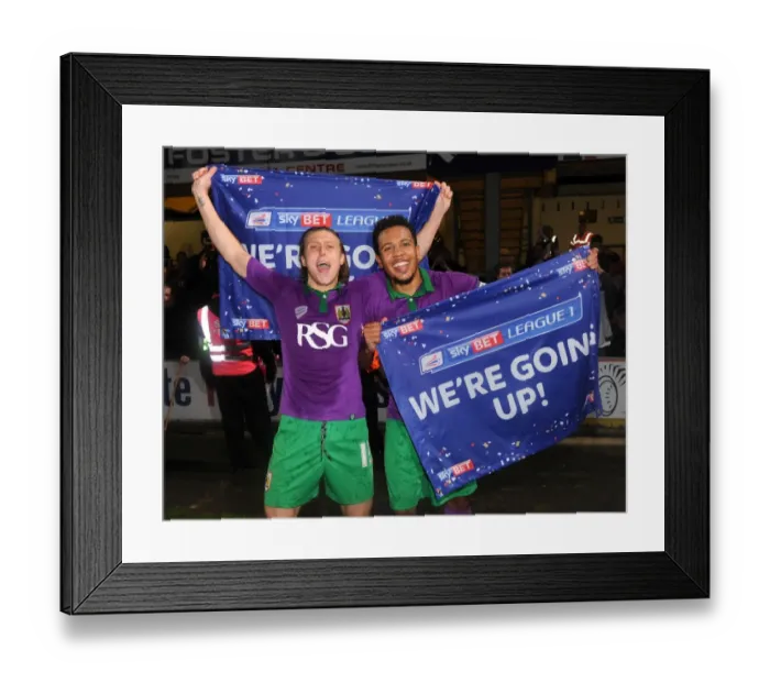 Framed Print : Bristol City's Luke Freeman and Korey Smith: Celebrating Promotion to Sky Bet Championship after 0-6 Win Framed Print : Bristol City's Luke Freeman and Korey Smith: Celebrating Promotion to Sky Bet Championship after 0-6 Win