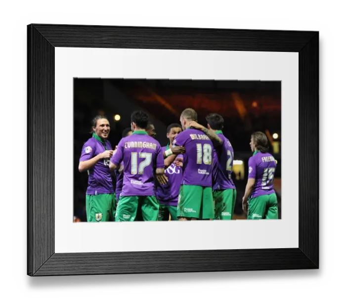 Framed Print : Wilbraham's Decisive Goal: Bristol City's Promotion Celebration