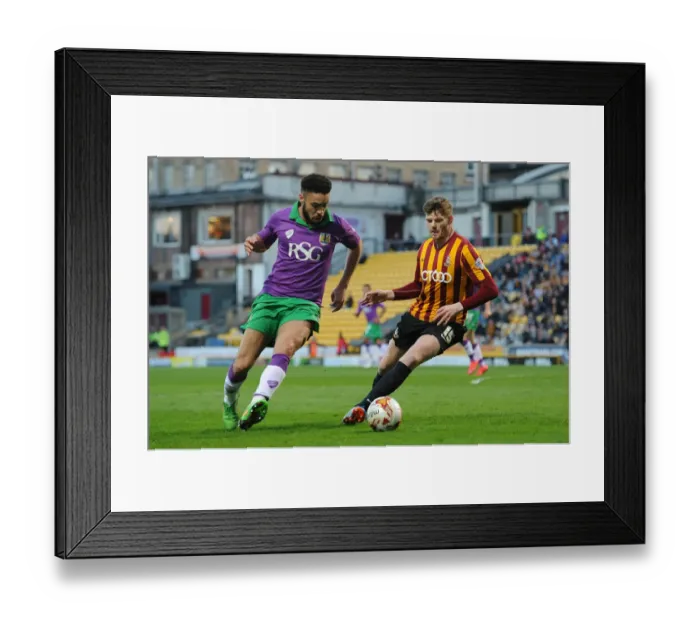 Framed Print : Bradford City vs. Bristol City: Intense Moment as Derrick Williams is Halted by Gary Mackenzie Framed Print : Bradford City vs. Bristol City: Intense Moment as Derrick Williams is Halted by Gary Mackenzie