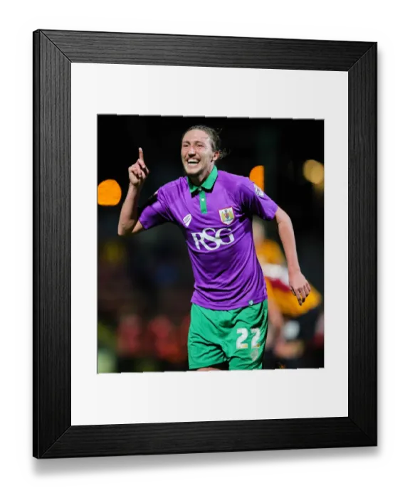 Framed Print : Bradford City vs. Bristol City: Luke Ayling Scores the Third Goal for a 3-0 Lead (Sky Bet League One: Promotion Battle)