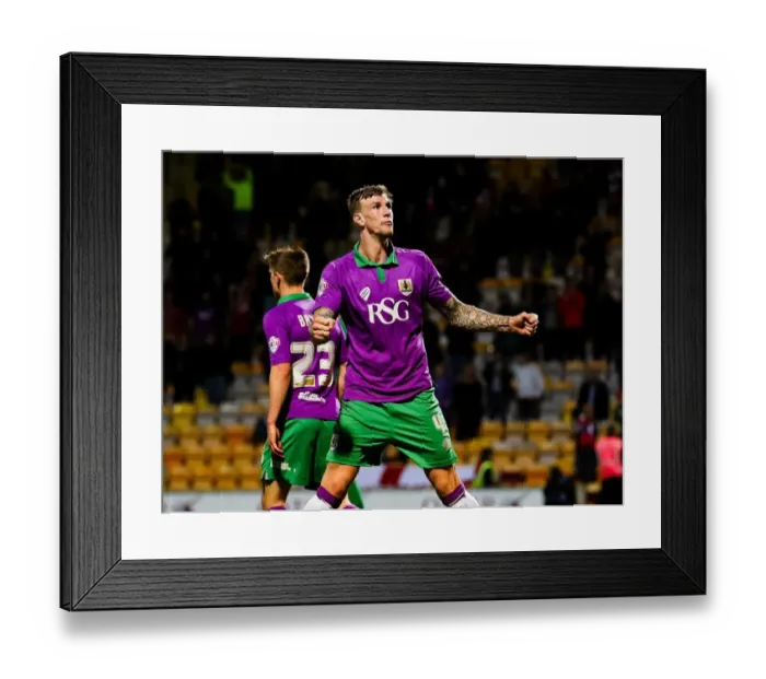 Framed Print : Aden Flint's Brace: Bristol City's 4-0 Victory Over Bradford City (Promotion Clash)