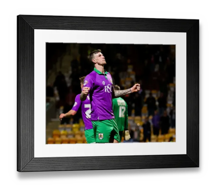 Framed Print : Aden Flint's Brace: Bristol City Crush Bradford City 4-0