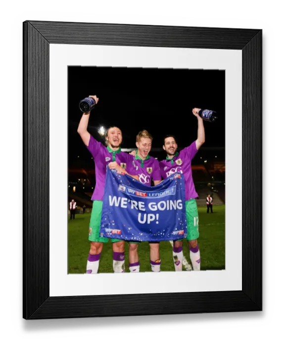 Framed Print : Bristol City's Promotion Triumph: The Euphoric Moment at Valley Parade