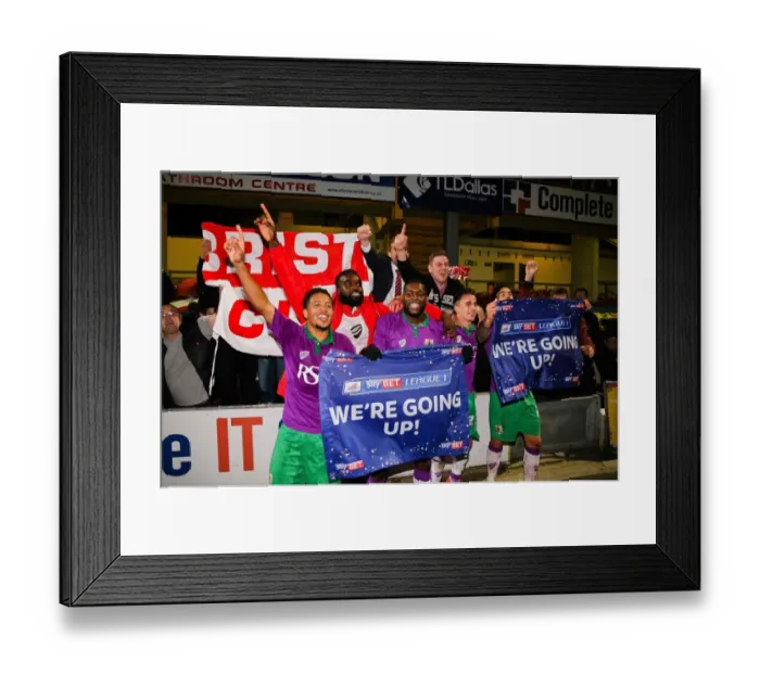 Framed Print : Bristol City's Promotion Triumph: Celebrating at Valley Parade after Winning Sky Bet League One vs. Bradford City Framed Print : Bristol City's Promotion Triumph: Celebrating at Valley Parade after Winning Sky Bet League One vs. Bradford City