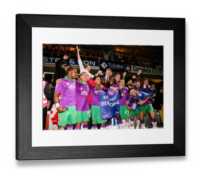 Framed Print : Bristol City's Promotion Triumph: Celebrating at Valley Parade after Winning Sky Bet League One Framed Print : Bristol City's Promotion Triumph: Celebrating at Valley Parade after Winning Sky Bet League One