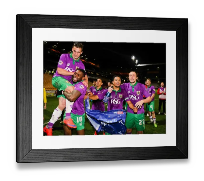 Framed Print : Bristol City's Promotion Triumph: Unforgettable Moment at Valley Parade (April 14, 2015) Framed Print : Bristol City's Promotion Triumph: Unforgettable Moment at Valley Parade (April 14, 2015)