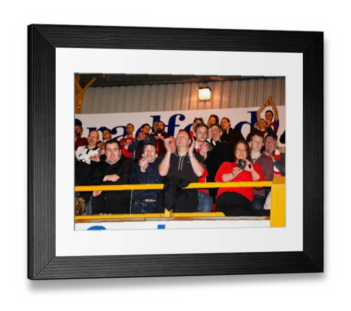 Framed Print : Bristol City Fans Celebrate Promotion to Sky Bet League One after Winning against Bradford City
