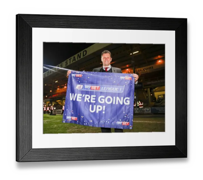 Framed Print : Bristol City's Steve Cotterill Celebrates Promotion to Sky Bet League One after Bradford City Win