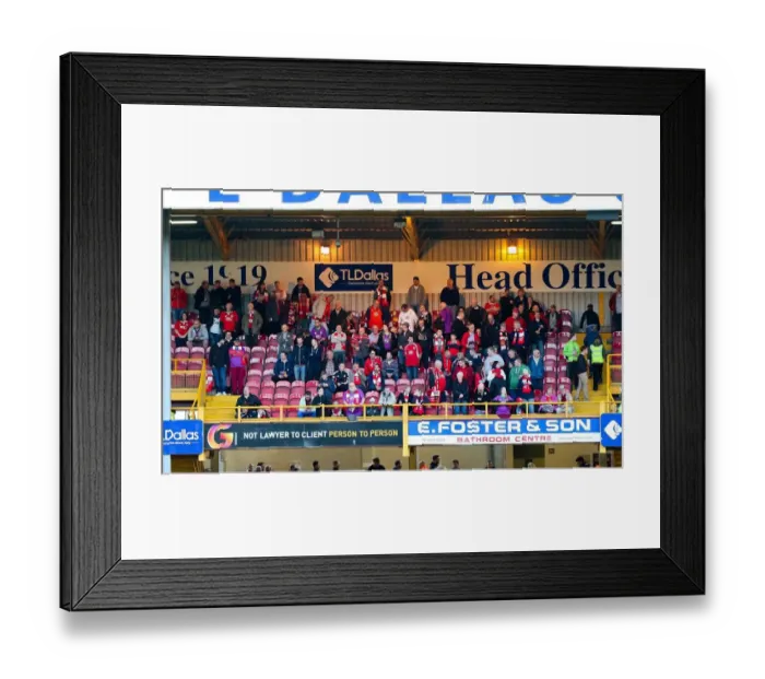 Framed Print : Bristol City Fans Gathered at Valley Parade Awaiting Kick-Off (Bradford City vs. Bristol City, 2015) Framed Print : Bristol City Fans Gathered at Valley Parade Awaiting Kick-Off (Bradford City vs. Bristol City, 2015)