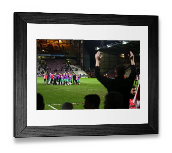 Framed Print : Bristol City's Promotion Celebration: Triumph at Valley Parade after Winning Sky Bet League One against Bradford City Framed Print : Bristol City's Promotion Celebration: Triumph at Valley Parade after Winning Sky Bet League One against Bradford City