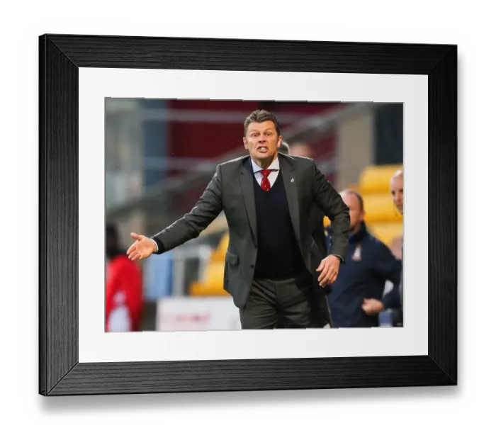 Framed Print : Steve Cotterill and Bristol City Fight for Promotion at Bradford City, April 2015