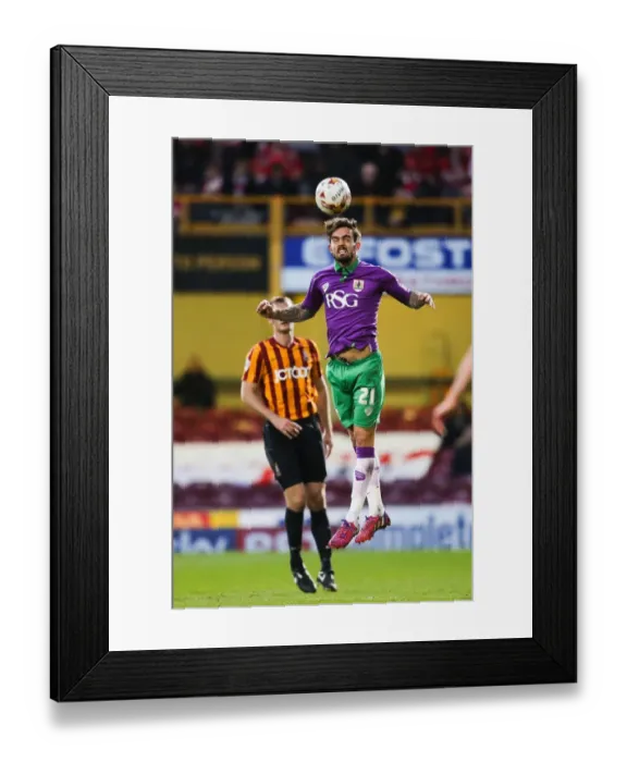 Framed Print : Marlon Pack Wins a Header: Bradford City vs. Bristol City, Sky Bet League One (Promotion), April 14, 2015