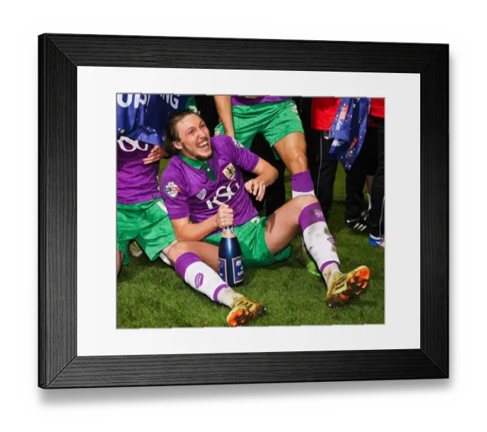 Framed Print : Luke Ayling's Euphoric Moment: Celebrating Promotion with Bristol City at Bradford City (14.04.2015) Framed Print : Luke Ayling's Euphoric Moment: Celebrating Promotion with Bristol City at Bradford City (14.04.2015)