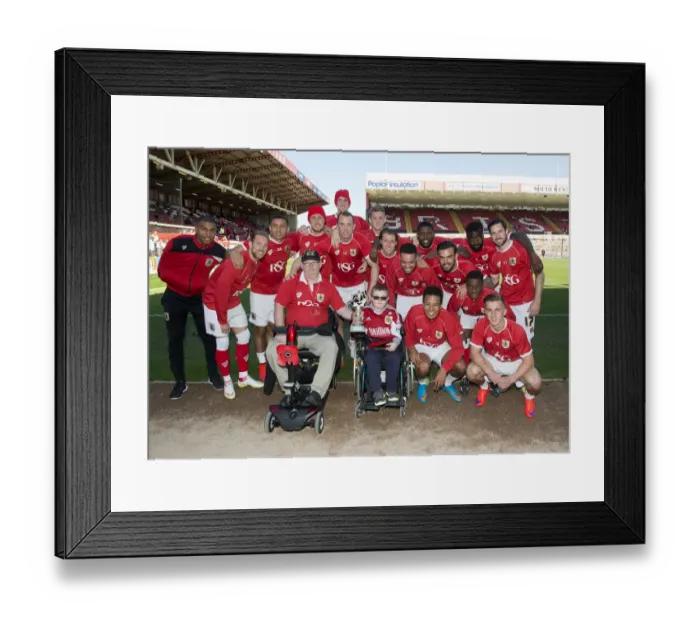 Framed Print : Bristol City Disabled Supporters Honor Players of the Season at Ashton Gate