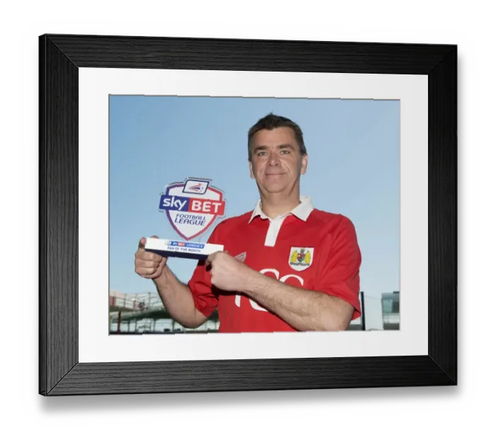 Framed Print : Bristol City FC: Jerry Tocknell Named Sky Bet League One Fan of the Month Framed Print : Bristol City FC: Jerry Tocknell Named Sky Bet League One Fan of the Month