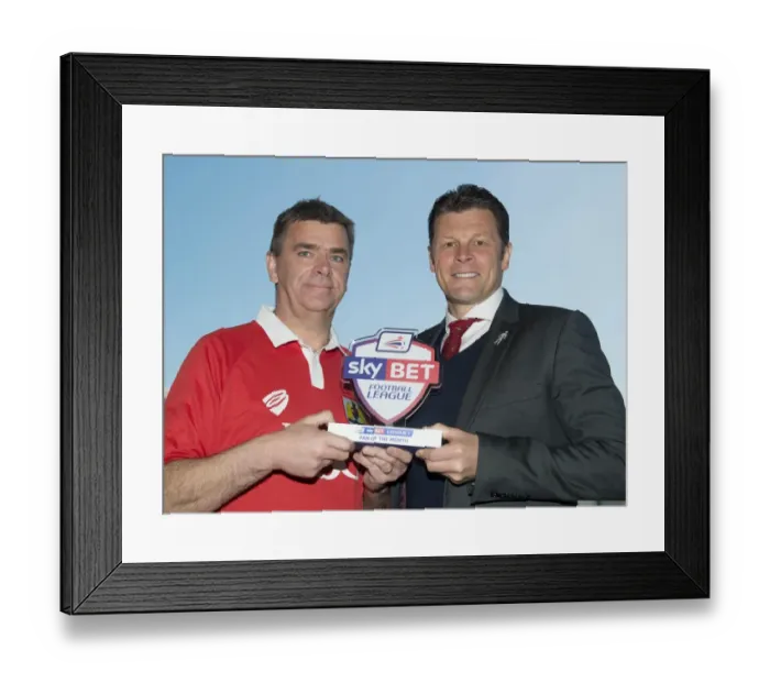 Framed Print : Bristol City FC: Jerry Tocknell Honored as Sky Bet League One Fan of the Month by Steve Cotterill