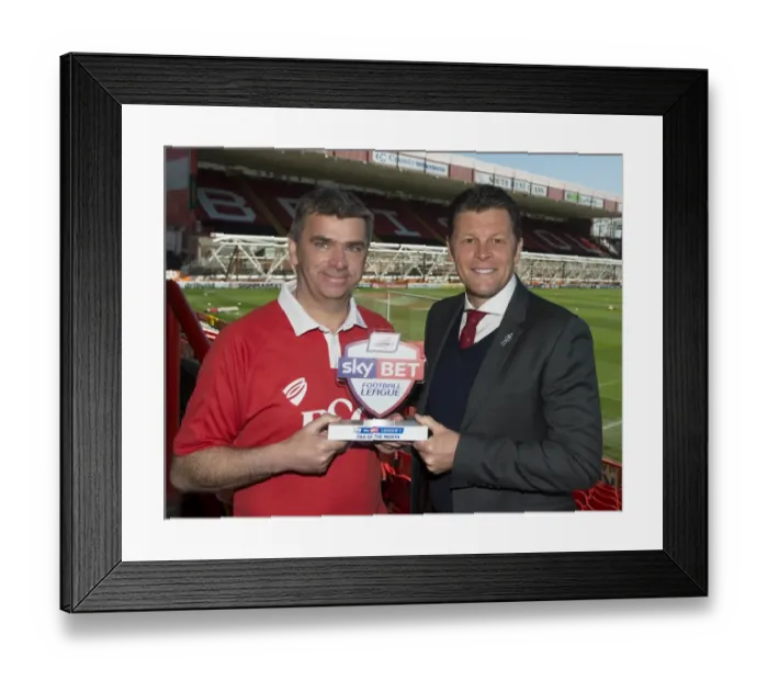 Framed Print : Bristol City's Jerry Tocknell Honored as Sky Bet League One Fan of the Month by Manager Steve Cotterill Framed Print : Bristol City's Jerry Tocknell Honored as Sky Bet League One Fan of the Month by Manager Steve Cotterill