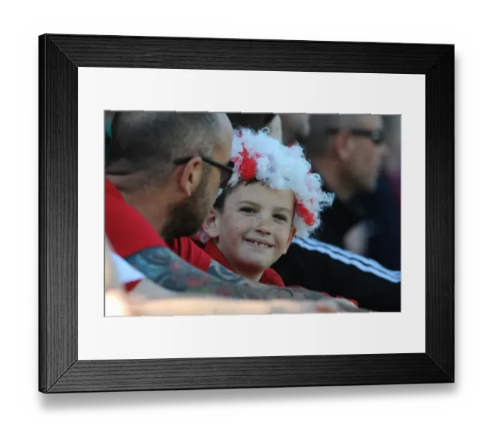 Framed Print : Young Fan Smiles at Ashton Gate: Bristol City vs Coventry City, Sky Bet League One