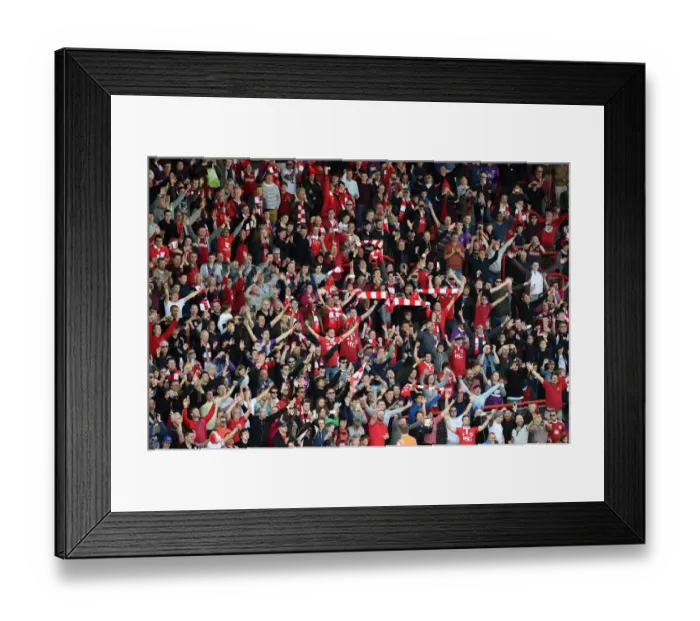 Framed Print : Bristol City Fans Honor Players in Atyeo Stand during Bristol City vs. Coventry City Match, April 2015 Framed Print : Bristol City Fans Honor Players in Atyeo Stand during Bristol City vs. Coventry City Match, April 2015