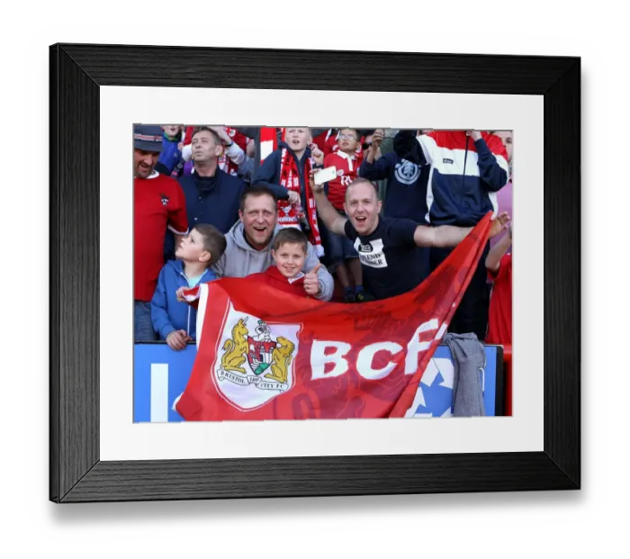 Framed Print : Bristol City Fans in Full Force: A Sea of Passion at Ashton Gate (April 2015)