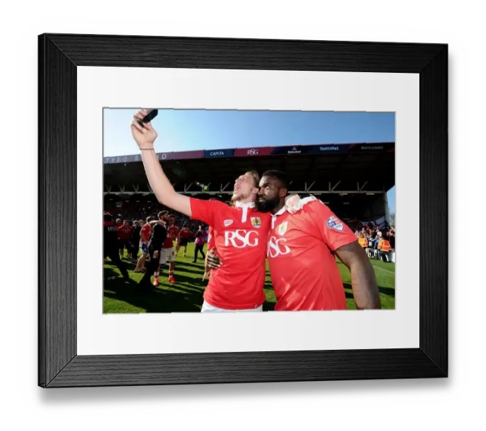 Framed Print : Bristol City Champions: Ayling and Osborne's Exuberant Moment