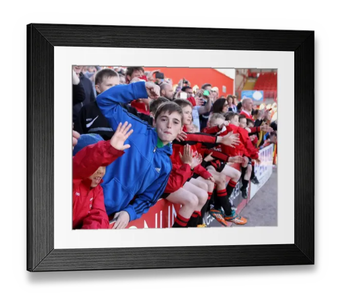 Framed Print : Exultant Young Fan Celebrates Bristol City's Promotion and Title Win Framed Print : Exultant Young Fan Celebrates Bristol City's Promotion and Title Win