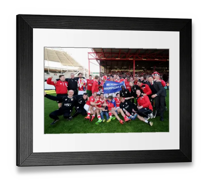 Framed Print : Bristol City Claims League One Title: Champions Euphoria at Ashton Gate Framed Print : Bristol City Claims League One Title: Champions Euphoria at Ashton Gate