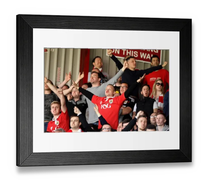 Framed Print : Bristol City Fans Unite in Song Before Kick-Off against Coventry City