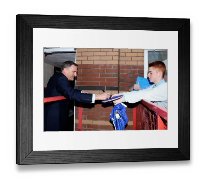 Framed Print : Tony Mowbray of Coventry City Signs Autographs at Ashton Gate During Bristol City Match, 2015 Framed Print : Tony Mowbray of Coventry City Signs Autographs at Ashton Gate During Bristol City Match, 2015