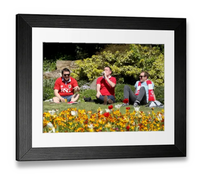 Framed Print : Bristol City Fans Bask in the Sun before Ashton Gate Showdown vs. Coventry City