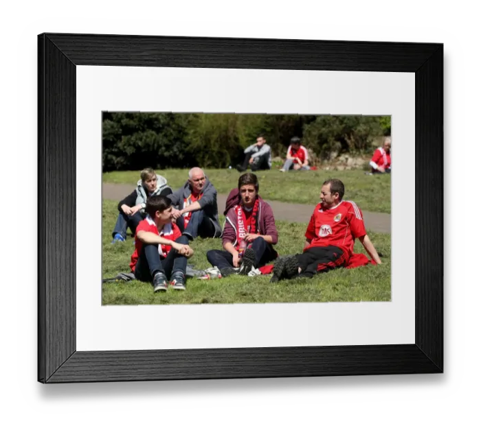 Framed Print : Bristol City Fans Bask in Sunshine Before Ashton Gate Showdown vs. Coventry City