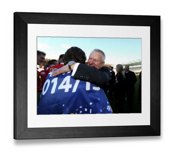 Framed Print : Bristol City's Exultant Champions: Steve Lansdown and Luke Freeman Framed Print : Bristol City's Exultant Champions: Steve Lansdown and Luke Freeman
