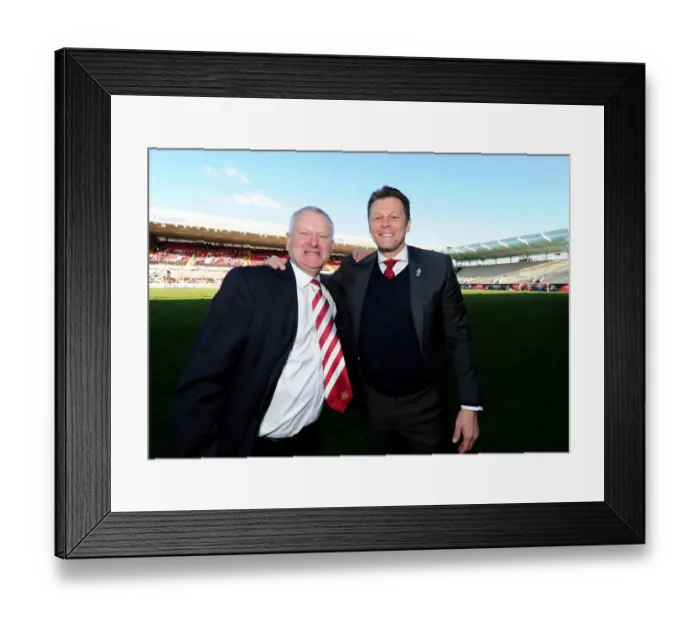 Framed Print : Bristol City Crowned Champions: Steve Lansdown and Steve Cotterill Rejoice in League One Victory Framed Print : Bristol City Crowned Champions: Steve Lansdown and Steve Cotterill Rejoice in League One Victory