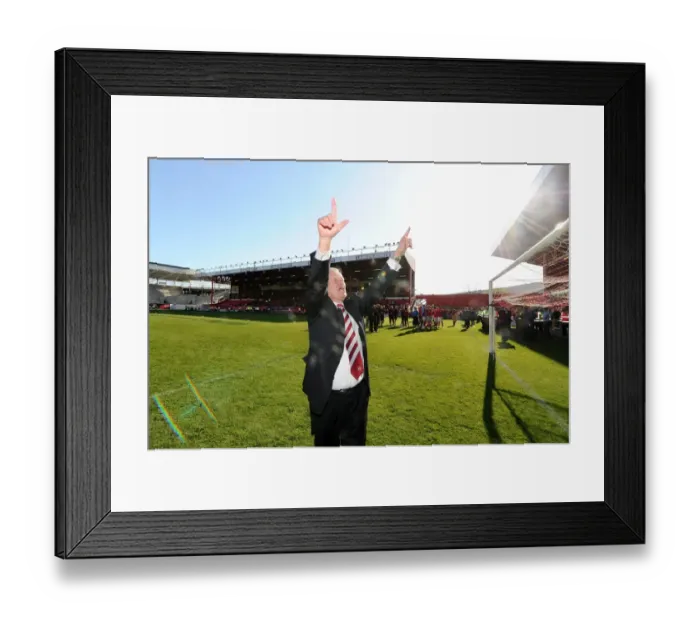 Framed Print : Bristol City's Championship Triumph: Steve Lansdown's Emotional Victory at Ashton Gate