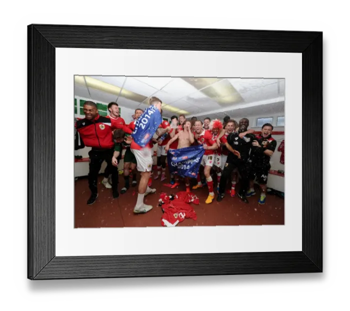 Framed Print : Bristol City: Unforgettable Championship Victory in the Changing Room Framed Print : Bristol City: Unforgettable Championship Victory in the Changing Room