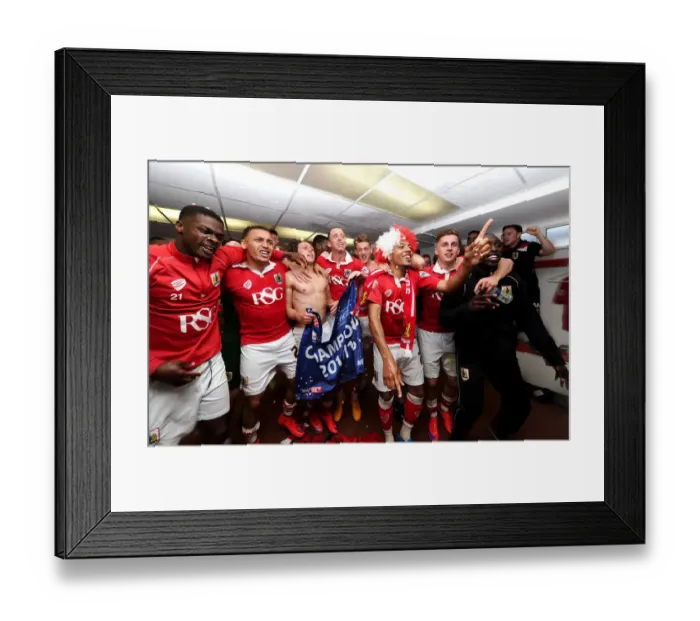 Framed Print : Bristol City FC: League One Champions - Euphoric Moment in the Dressing Room Framed Print : Bristol City FC: League One Champions - Euphoric Moment in the Dressing Room