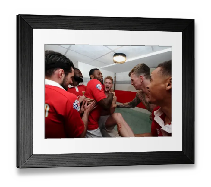 Framed Print : Bristol City FC: Champions Triumph - Players Celebrate in Ice Baths after Securing League One Title