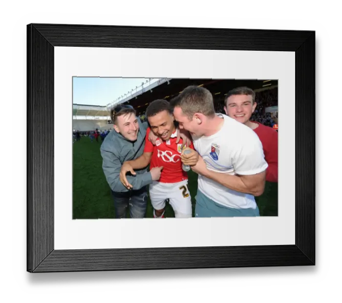 Framed Print : Bristol City's James Tavernier Celebrates Promotion with Ecstatic Fans Framed Print : Bristol City's James Tavernier Celebrates Promotion with Ecstatic Fans