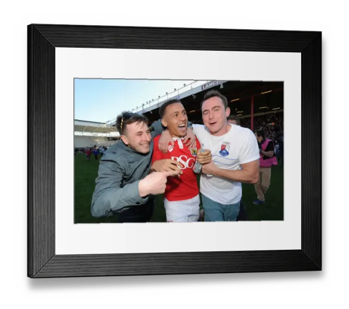 Framed Print : Bristol City's James Tavernier Embraces Ecstatic Fans in Promotion Celebration Framed Print : Bristol City's James Tavernier Embraces Ecstatic Fans in Promotion Celebration