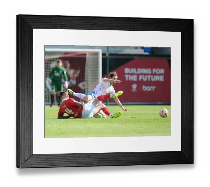 Framed Print : Aden Flint's Determined Tackle: Bristol City vs Coventry City, Sky Bet League One, 2015