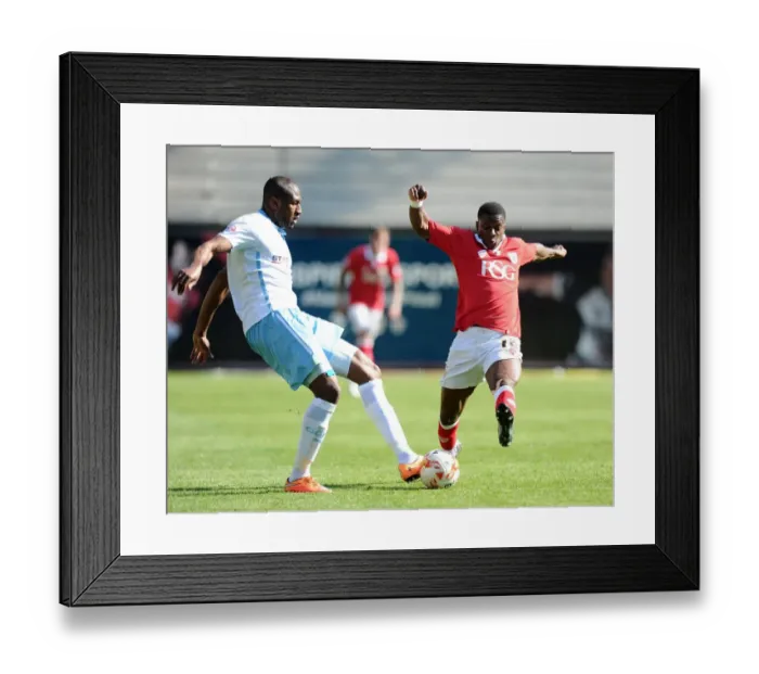 Framed Print : Bristol City's Kieran Agard Closes In on Coventry City's Reda Johnson - Intense Moment from the Pitch (Sky Bet League One, Ashton Gate) Framed Print : Bristol City's Kieran Agard Closes In on Coventry City's Reda Johnson - Intense Moment from the Pitch (Sky Bet League One, Ashton Gate)